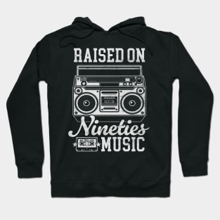 Raised on 90's Music: Funny Vintage Boom Box and Cassette Tape Hoodie